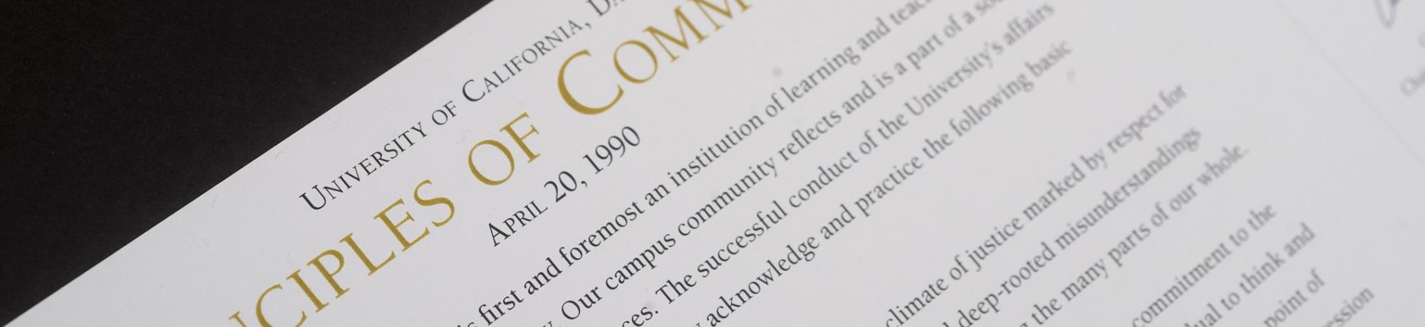 UC Davis Principles of Community